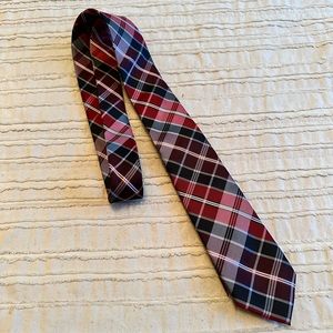 Black and Red Plaid Tie